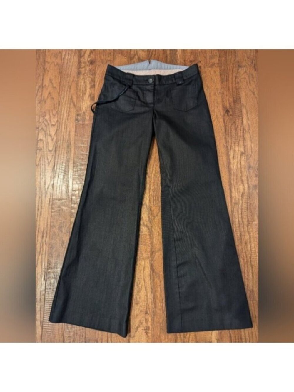 Cop. Copine Black y2k Pistou Women's Pant Wide Leg, Eu Size 40 approx slim US 8